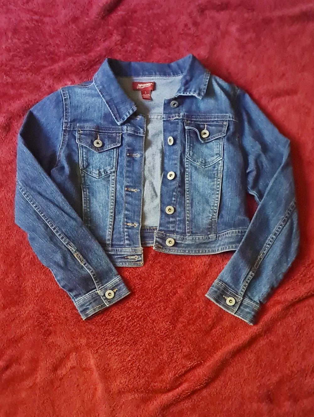 Arizona Jean Company Blue Denim Cropped Jacket